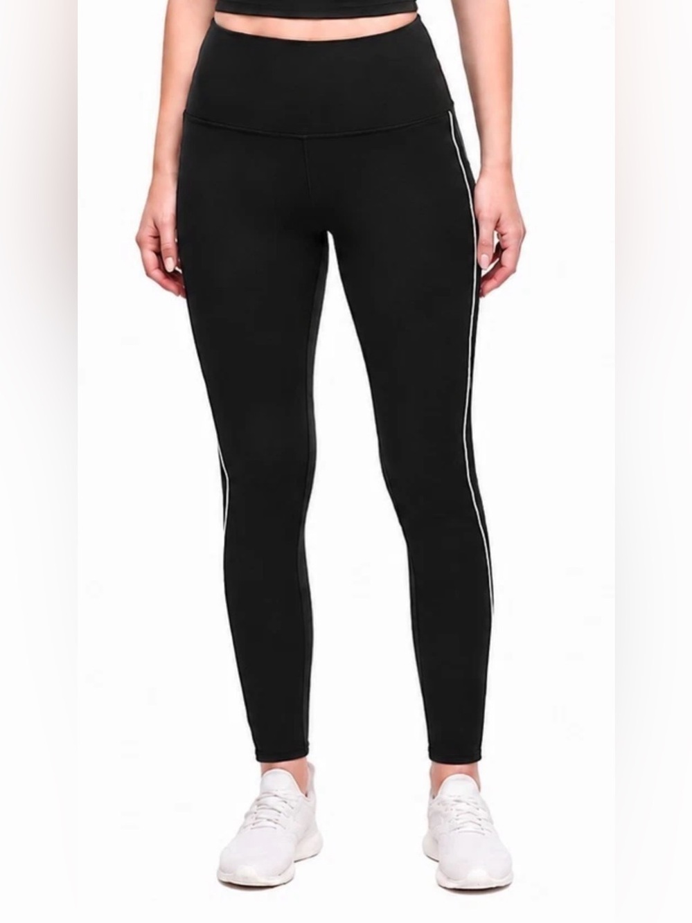 NWT GapFit Varsity Legging-Black/White Moisture Wicking Comfort Stretch -Size XL